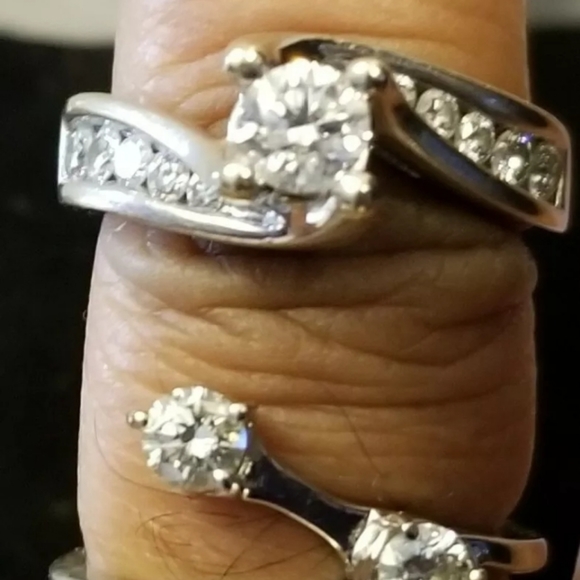 Engagemet Wedding Ring Set 1.2 Carat Dimond 💎 Size 7 - Picture 8 of 8